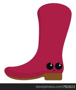 Pink boot, illustration, vector on white background.