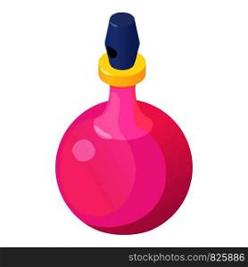 Pink bottle perfume icon. Isometric illustration of pink bottle perfume vector icon for web. Pink bottle perfume icon, isometric 3d style