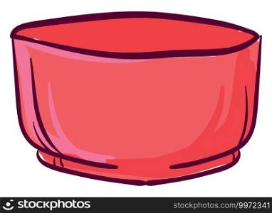 Pink bowl, illustration, vector on white background