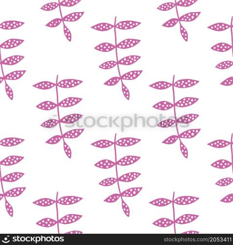 Pink branch seamless pattern isolated on white background. Abstract floral ornament. Creative botanical backdrop. Design for fabric , textile print, surface, wrapping, cover. Vector illustration.. Pink branch seamless pattern isolated on white background. Abstract floral ornament. Creative botanical backdrop.