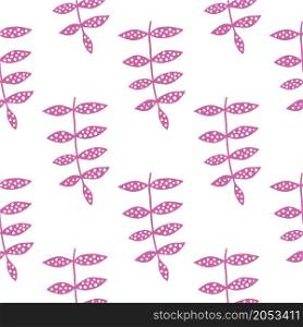 Pink branch seamless pattern isolated on white background. Abstract floral ornament. Creative botanical backdrop. Design for fabric , textile print, surface, wrapping, cover. Vector illustration.. Pink branch seamless pattern isolated on white background. Abstract floral ornament. Creative botanical backdrop.