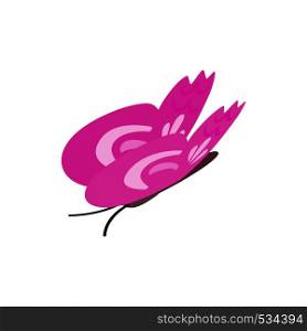 Pink butterfly icon in isometric 3d style on a white background. Pink butterfly icon, isometric 3d style