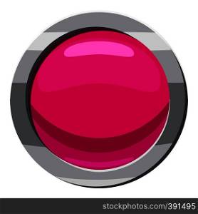 Pink button icon. Cartoon illustration of pink button vector icon for web. Pink button icon, cartoon style