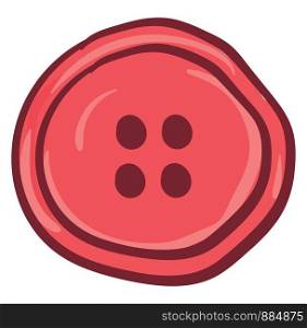Pink button, illustration, vector on white background.