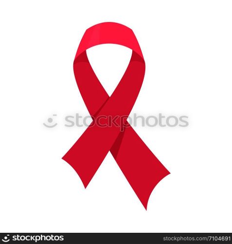 Pink cancer ribbon icon. Flat illustration of pink cancer ribbon vector icon for web design. Pink cancer ribbon icon, flat style