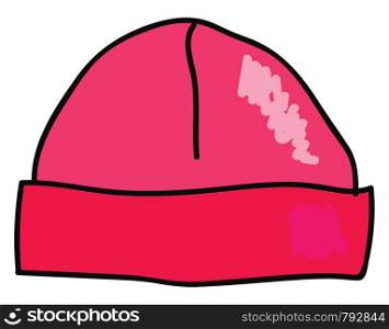 Pink cap, illustration, vector on white background.