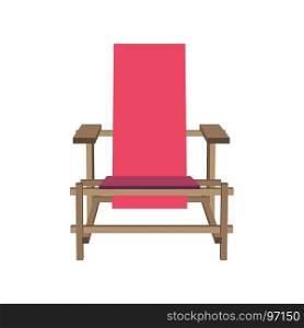 Pink chair furniture vector illustration background cartoon white isolated leg princess realistic