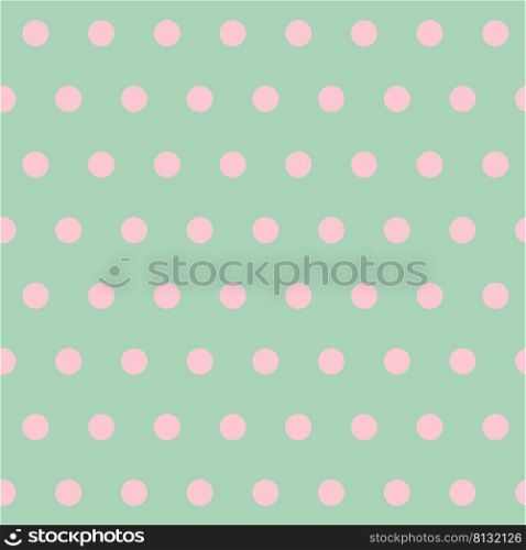 Pink circle on light green seamless pattern for web, for print, for fabric print 