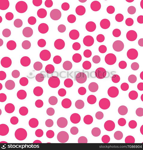 Pink circles seamless pattern. Simple background. Minimalistic elements wallpaper. Vector illustration. Abstract simple circles seamless pattern. Minimalistic elements wallpaper.
