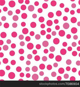 Pink circles seamless pattern. Simple background. Minimalistic elements wallpaper. Vector illustration. Abstract simple circles seamless pattern. Minimalistic elements wallpaper.