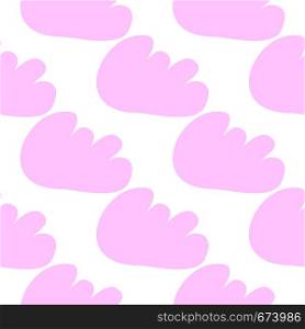 Pink clouds seamless pattern. Vector design baby illustration for fabric, wallpaper, for kids goods on a white background.. Pink clouds seamless pattern. Vector design baby illustration
