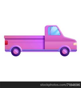 Pink colorful pickup icon. Cartoon of pink colorful pickup vector icon for web design isolated on white background. Pink colorful pickup icon, cartoon style