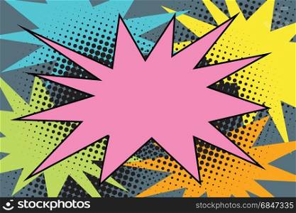 pink comic burst explosion pop art. cartoon style retro color picture illustration. pink comic burst explosion pop art