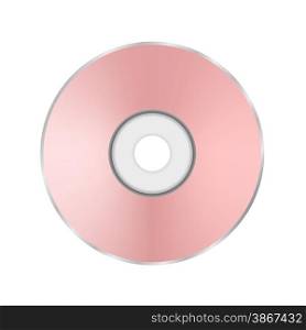 Pink Compact Disc Isolated on White Background.. Pink Compact Disc