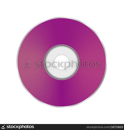 Pink Compact Disc Isolated on White Background . Pink Compact Disc