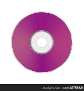 Pink Compact Disc Isolated on White Background . Pink Compact Disc