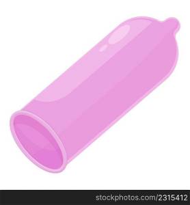 Pink condom icon cartoon vector. Birth control. Couple safe. Pink condom icon cartoon vector. Birth control