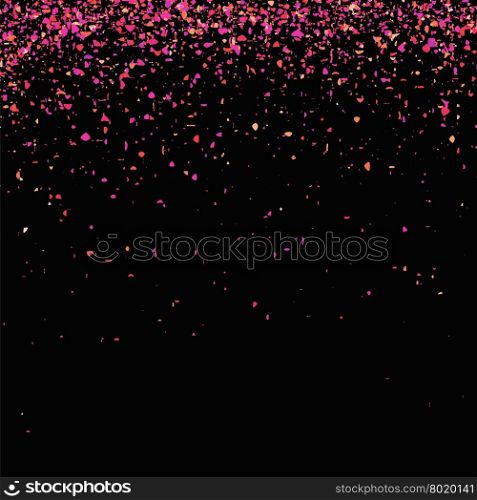 Pink Confetti Isolated on Black Background. Abstract Pink Parts.. Pink Confetti Isolated