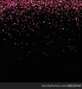 Pink Confetti Isolated on Black Background. Abstract Pink Parts.. Pink Confetti Isolated