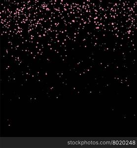 Pink Confetti Isolated. Pink Confetti Isolated on Black Background. Abstract Pink Parts.