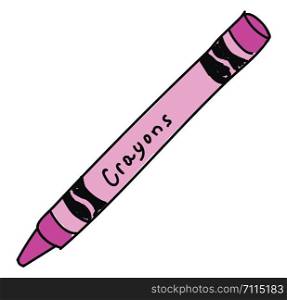 Pink crayon, illustration, vector on white background.