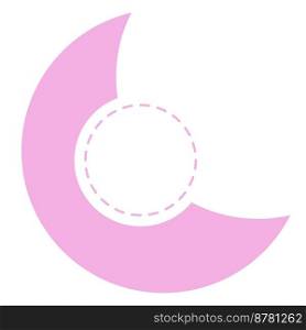 Pink crescent shape with circle vector design element. Abstract customizable symbol for infographic with blank copy space. Editable shape for instructional graphics. Visual data presentation component. Pink crescent shape with circle vector design element