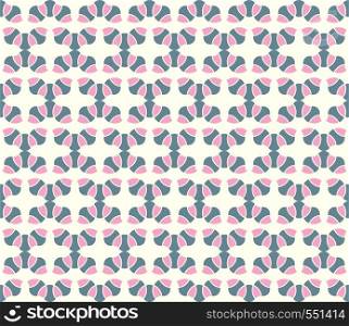Pink curve blossom pattern on pastel background. Abstract and sweet vintage bloom seamless pattern style for cute and modern design