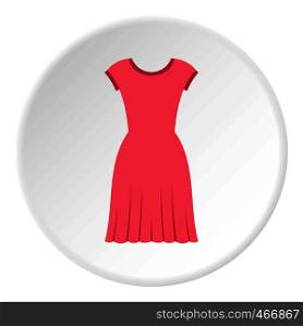 Pink dress icon in flat circle isolated vector illustration for web. Pink dress icon circle