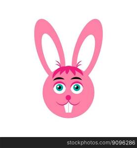 Pink Easter bunny. Easter rabbit illustration