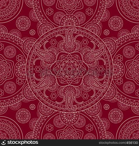 Pink ethnic ornate boho doodle seamless pattern. Vector illustration. Pink ethnic ornate boho doodle seamless pattern