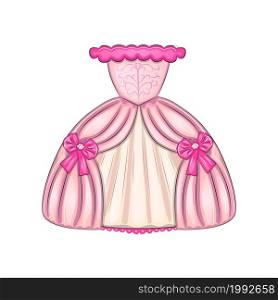 Pink evening princess dress. Prom dress with bows, embroidery, organza. Pink evening princess dress. Prom dress with bows, embroidery