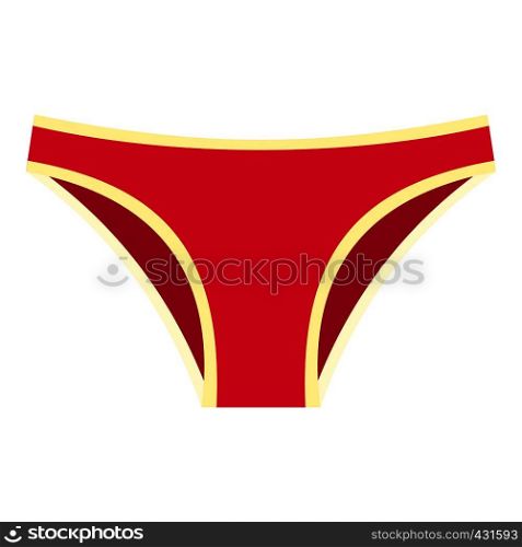 Pink female panties icon flat isolated on white background vector illustration. Pink female panties icon isolated
