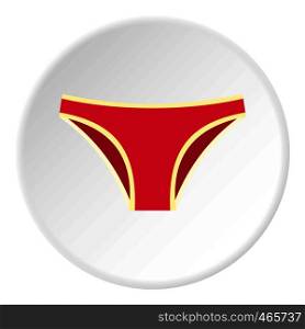 Pink female panties icon in flat circle isolated on white background vector illustration for web. Pink female panties icon circle