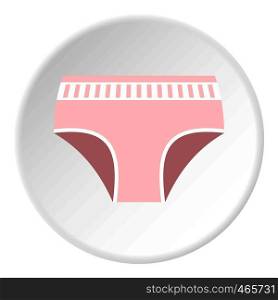 Pink female underwear icon in flat circle isolated on white background vector illustration for web. Pink female underwear icon circle