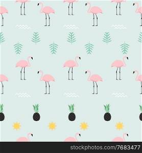 Pink Flamingo Seamless Pattern Background. Vector Illustration EPS10. Pink Flamingo Seamless Pattern Background. Vector Illustration