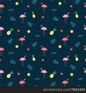 Pink Flamingo Seamless Pattern Background. Vector Illustration EPS10. Pink Flamingo Seamless Pattern Background. Vector Illustration