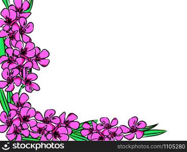Pink floral background. Vector illustration. Isolated on white background. Pink floral background