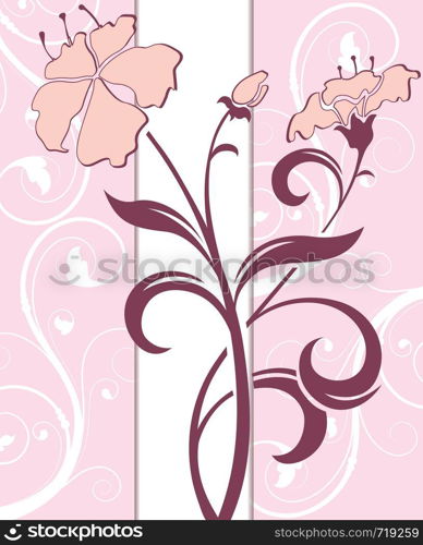 Pink floral invitation card