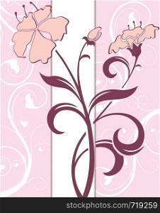 Pink floral invitation card