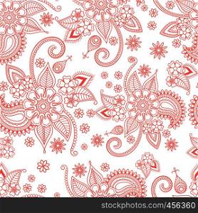 Pink floral ornate pattern on white background. Vector illustration. Pink floral ornate pattern on white background