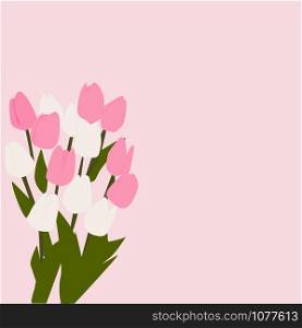 Pink flowers, illustration, vector on white background.