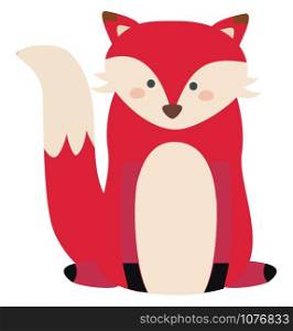 Pink fox, illustration, vector on white background.