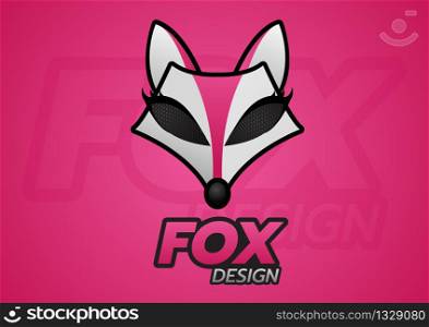 pink fox logo concept vector illustration
