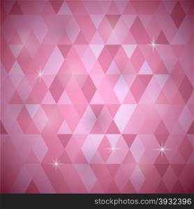 Pink Geometric Retro Mosaic Pattern. Abstract Pink Background. Pink Geometric Retro Mosaic Pattern