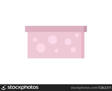 Pink gift box in flat style. Holiday present package. Giftbox icon isolated on white background. Vector illustration. Pink gift box in flat style. Holiday present package. Giftbox icon isolated on white background.