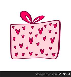 Pink gift box. Vector illustration. Giftbox cartoon icon. Pink gift box. Vector illustration. Giftbox cartoon icon.
