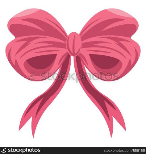 Pink girly ribbon vector illustration on a white background