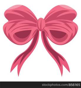 Pink girly ribbon vector illustration on a white background