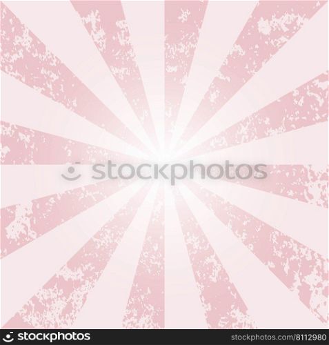 Pink grunge vintage background. Retro burst. Pastel color. Pink background. Vector illustration.
