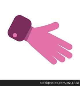 Pink hand stretching for handshake deal semi flat color vector object. Making agreement. Full sized item on white. Simple cartoon style illustration for web graphic design and animation. Pink hand stretching for handshake deal semi flat color vector object